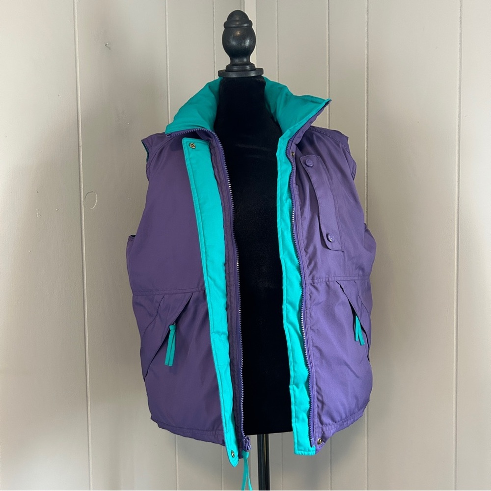 Cabela’s Women’s Vintage Puffer Vest Purple Teal Size Medium